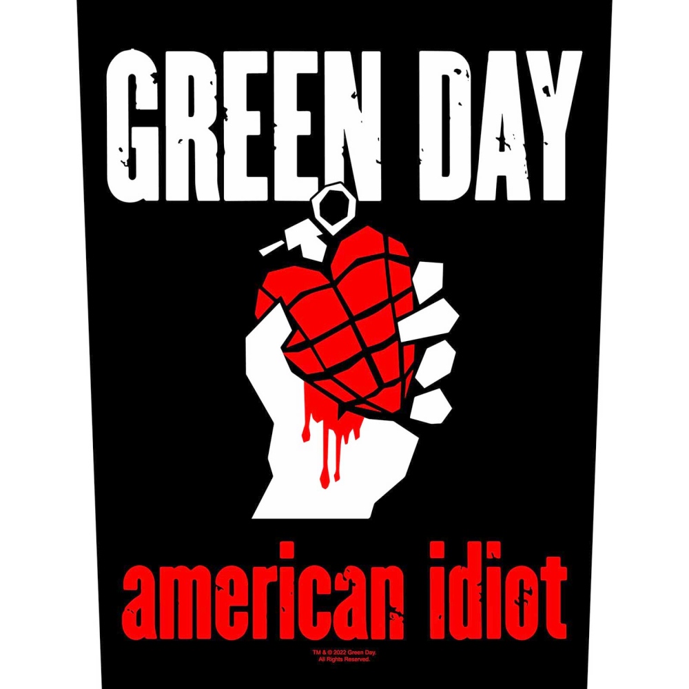 Green Day - American Idiot Rugpatch - Zwart